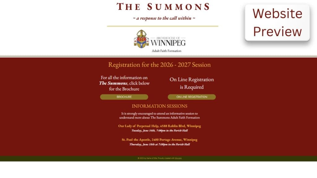 Brochure and registration for The Summons 2026 / 2027